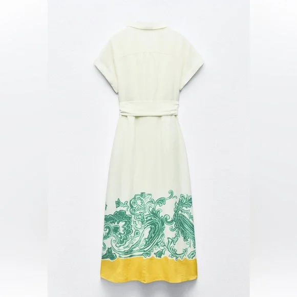 Zara GRECIAN PRINT SHIRT DRESS Size XS NWT - Picture 11 of 12